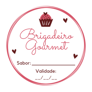 01 - Adesivo Redondo brigadeiro gourmet
