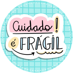 11 - Adesivo Redondo Cuidado é fragil