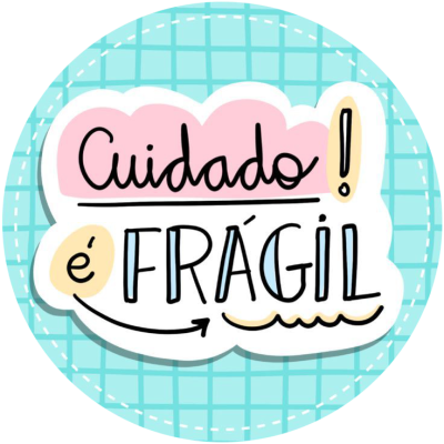 11 - Adesivo Redondo Cuidado é fragil