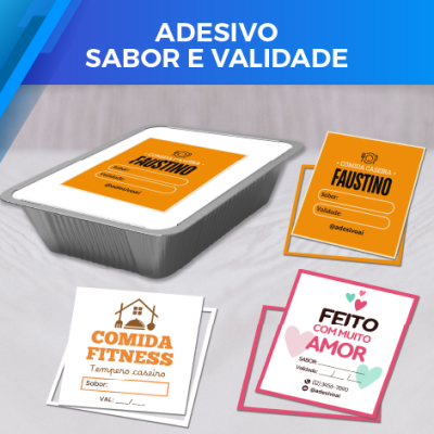 Adesivo Sabor e Validade com Sua Logo/Arte